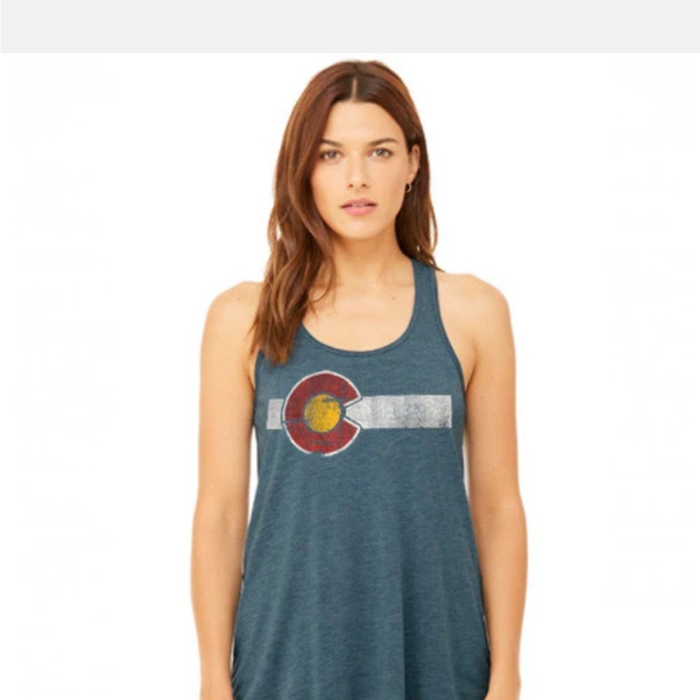 💜 YoColorado Colorado Flag Premium Soft Fit Racerback Tank Top (XS)